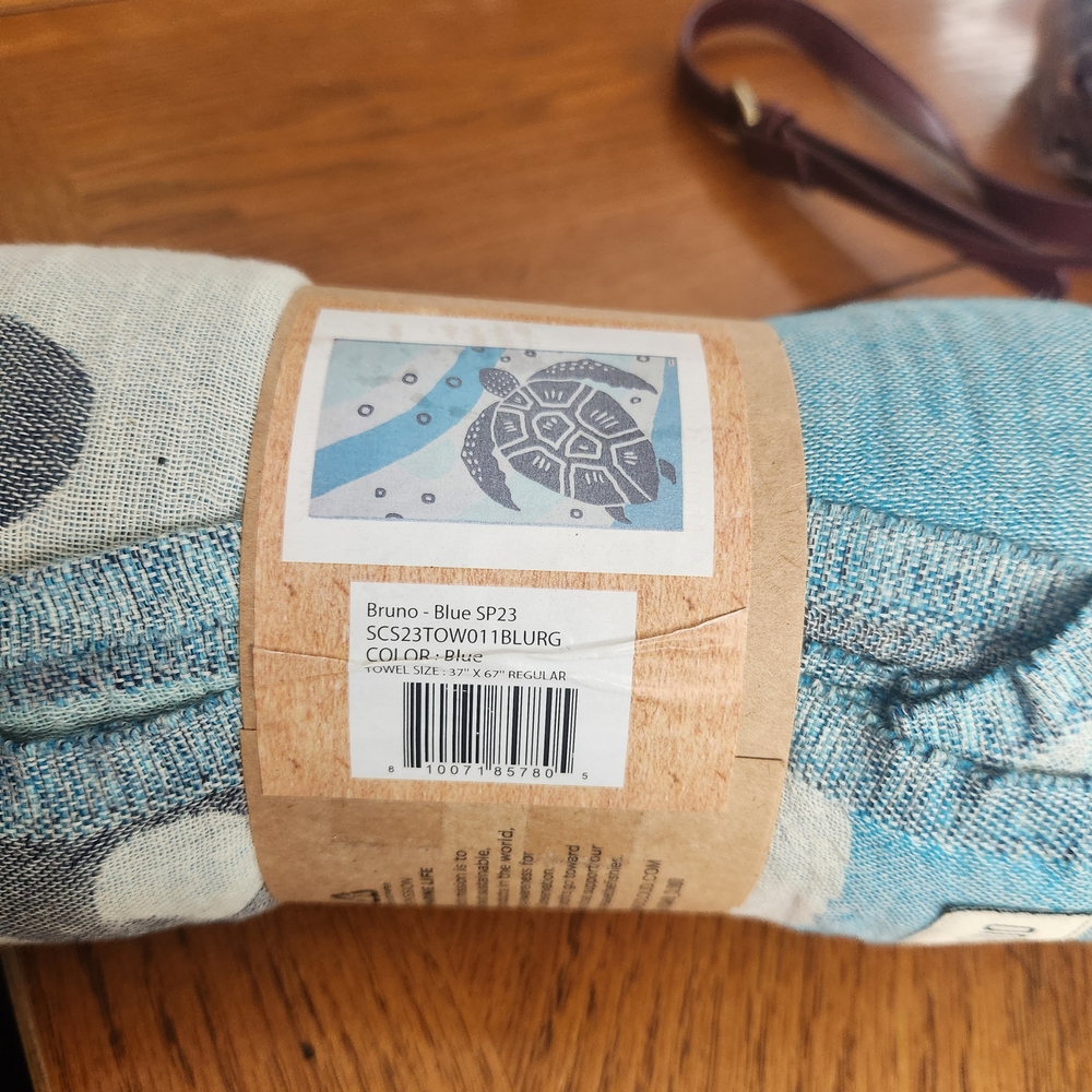 Blue and Gray Beach Towel for Bath - Picture 2 of 3